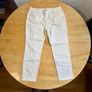 Daily Ritual Cotton Stretch 4-Pocket High Rise White Dress Pants Women's Size 16